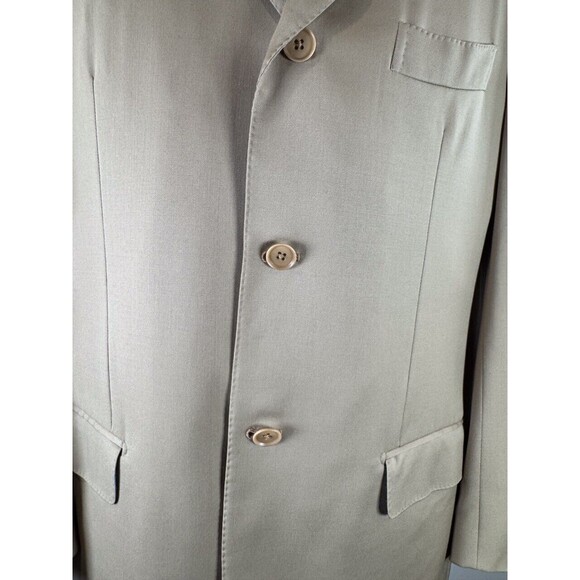 ISAIA Napoli Mens Blazer Brown Base S Aquaspider Super160s Wool Italian Suit 44L - Picture 12 of 16